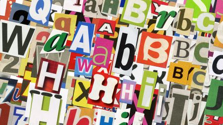 A colourful collage of random letters in different fonts