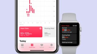 Heart rate data comes with graphs on the phone