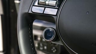 Closeup of Drive Mode button on Hyundai Ioniq 6 SE RWD (2024).