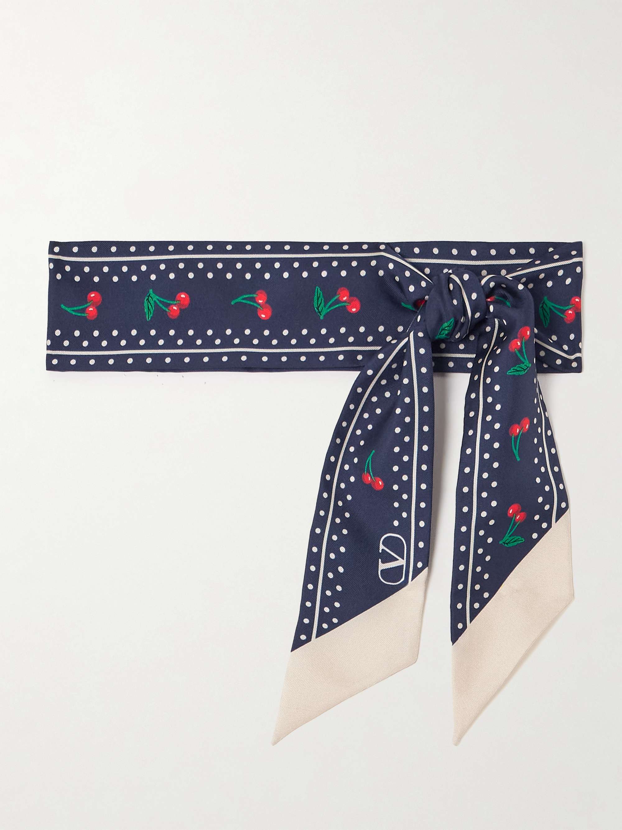 Cherryfic Printed Silk-Twill Scarf