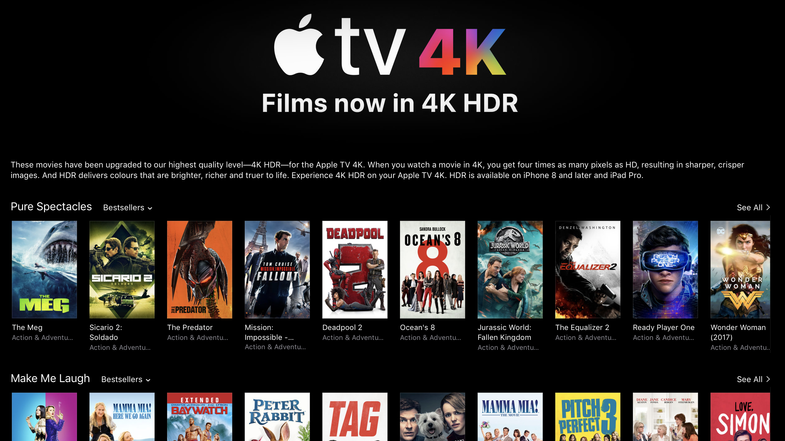 Mega Movie Week Sale Itunes 4k Hdr Films Available From 1 99