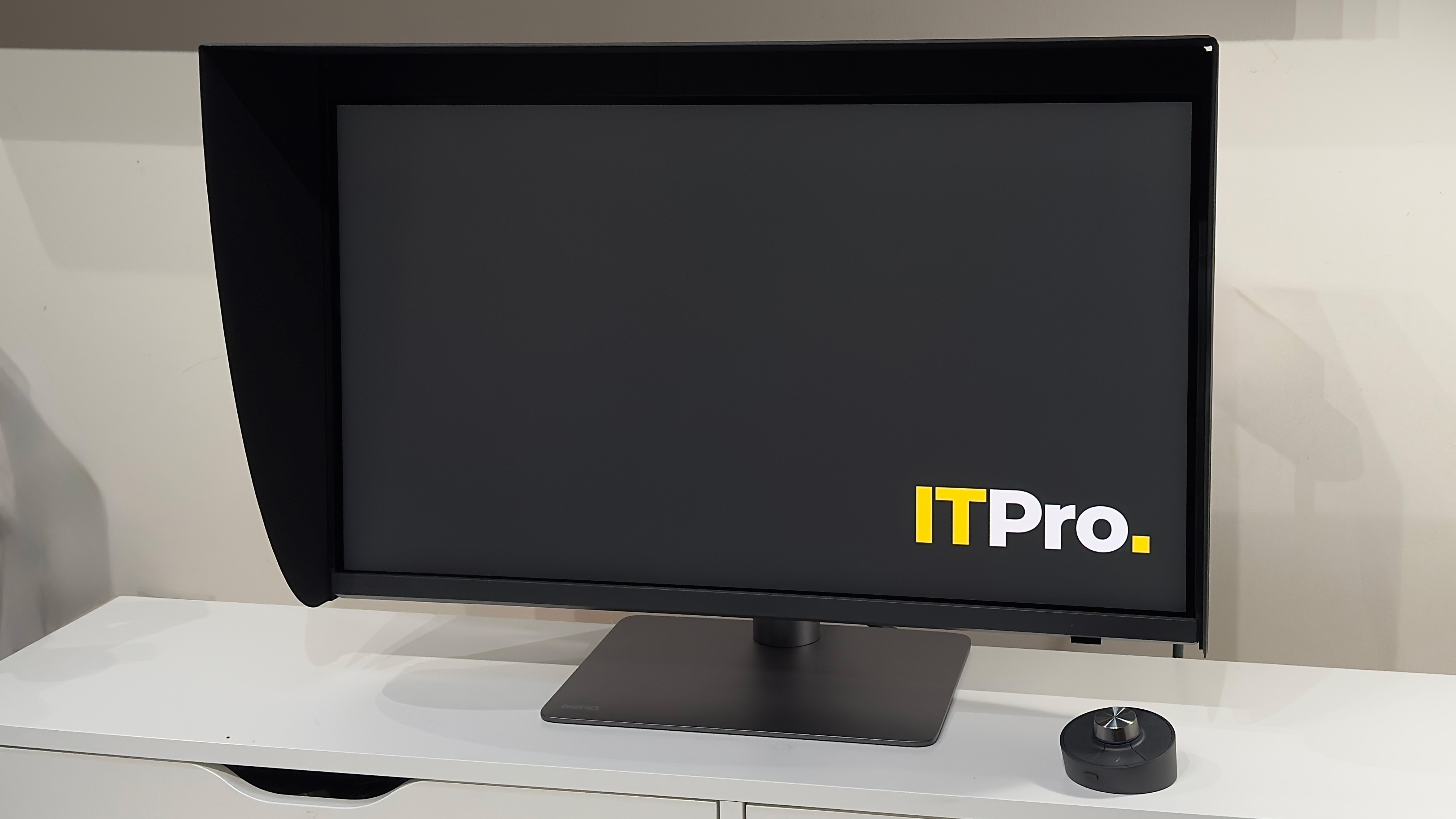 The BenQ PD2770U monitor on a desk