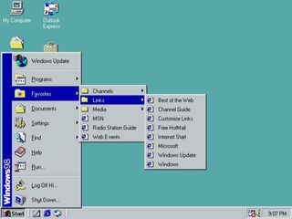 Windows 98 Start menu