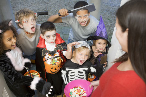 kids dressed up for halloween
