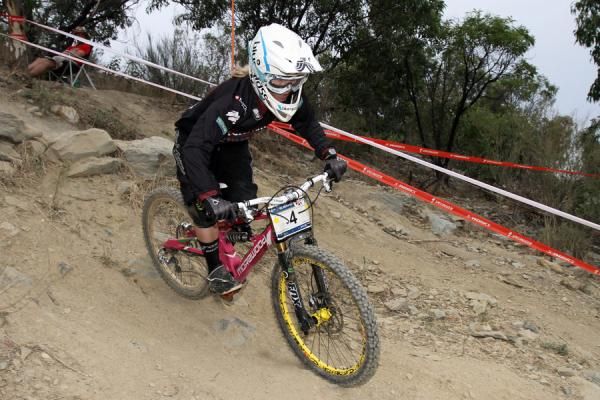Tracey Hannah on her gold medal run.