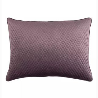 purple quilted velvet pillow