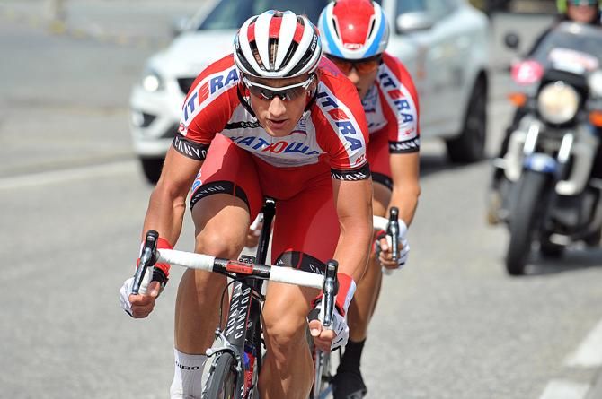 Katusha teammates during stage 5 at the Eneco Tour