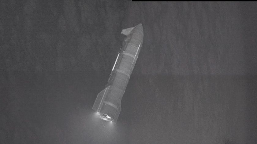 The upper stage of SpaceX's Starship megarocket, seen here on July 23 during the vehicle's 13th test flight by one of the company's Starlink V3 satellites.