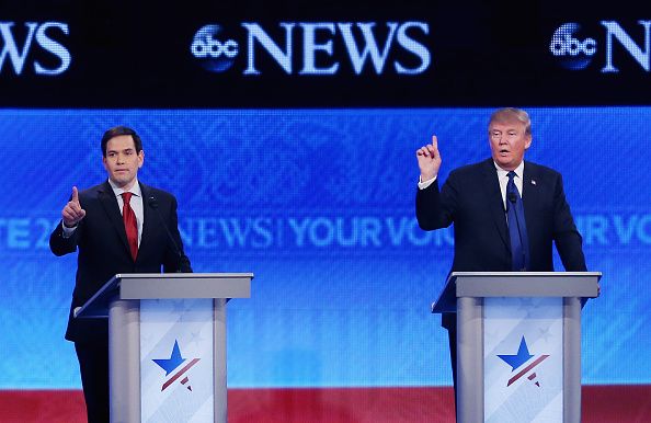 Sen. Marco Rubio and Donald Trump.