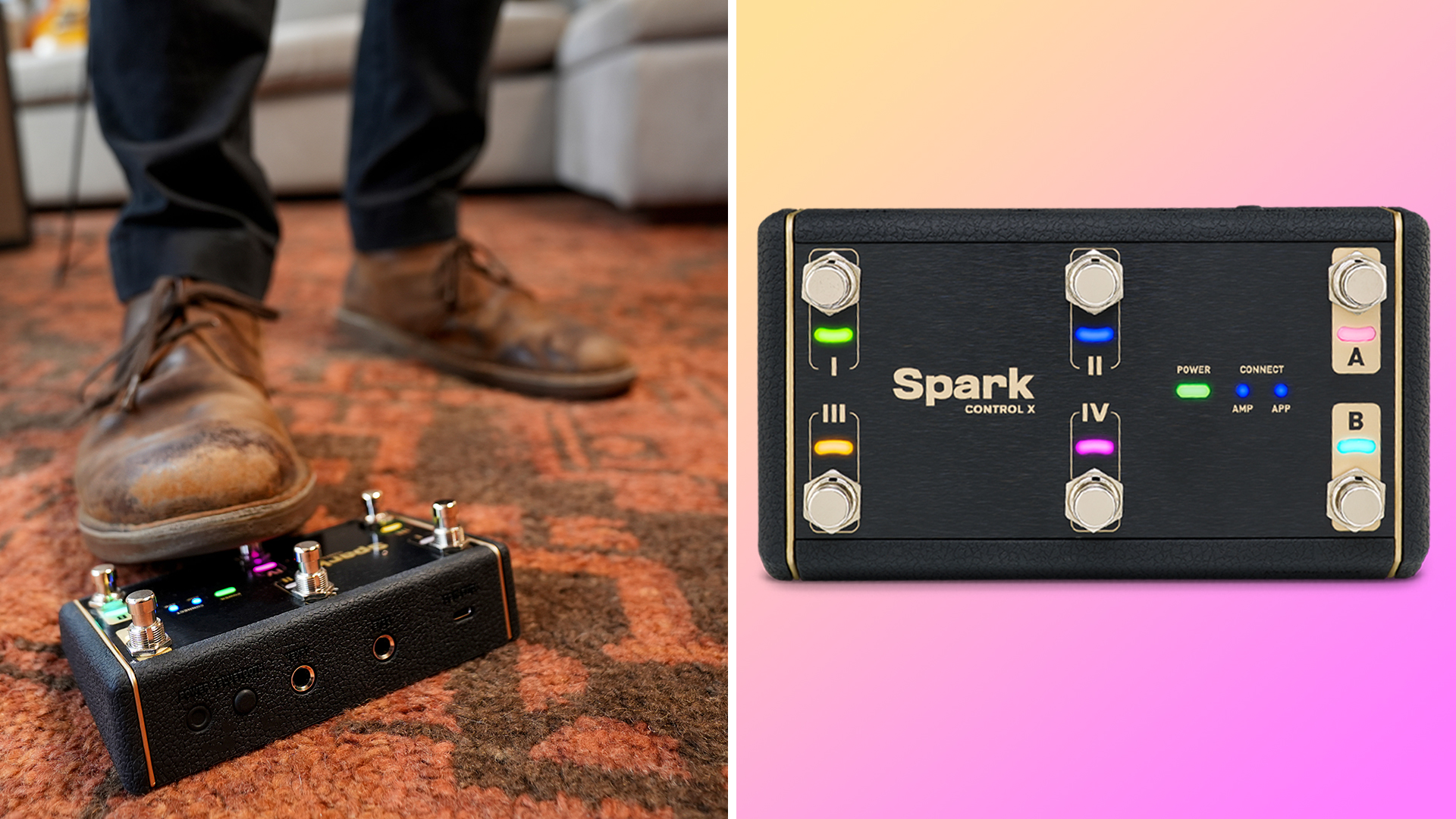  Positive Grid Spark Control Wireless Guitar Footswitch  Pedal/Controller for Spark Guitar Amplifier and Mobile App with Backing  Tracks : Musical Instruments