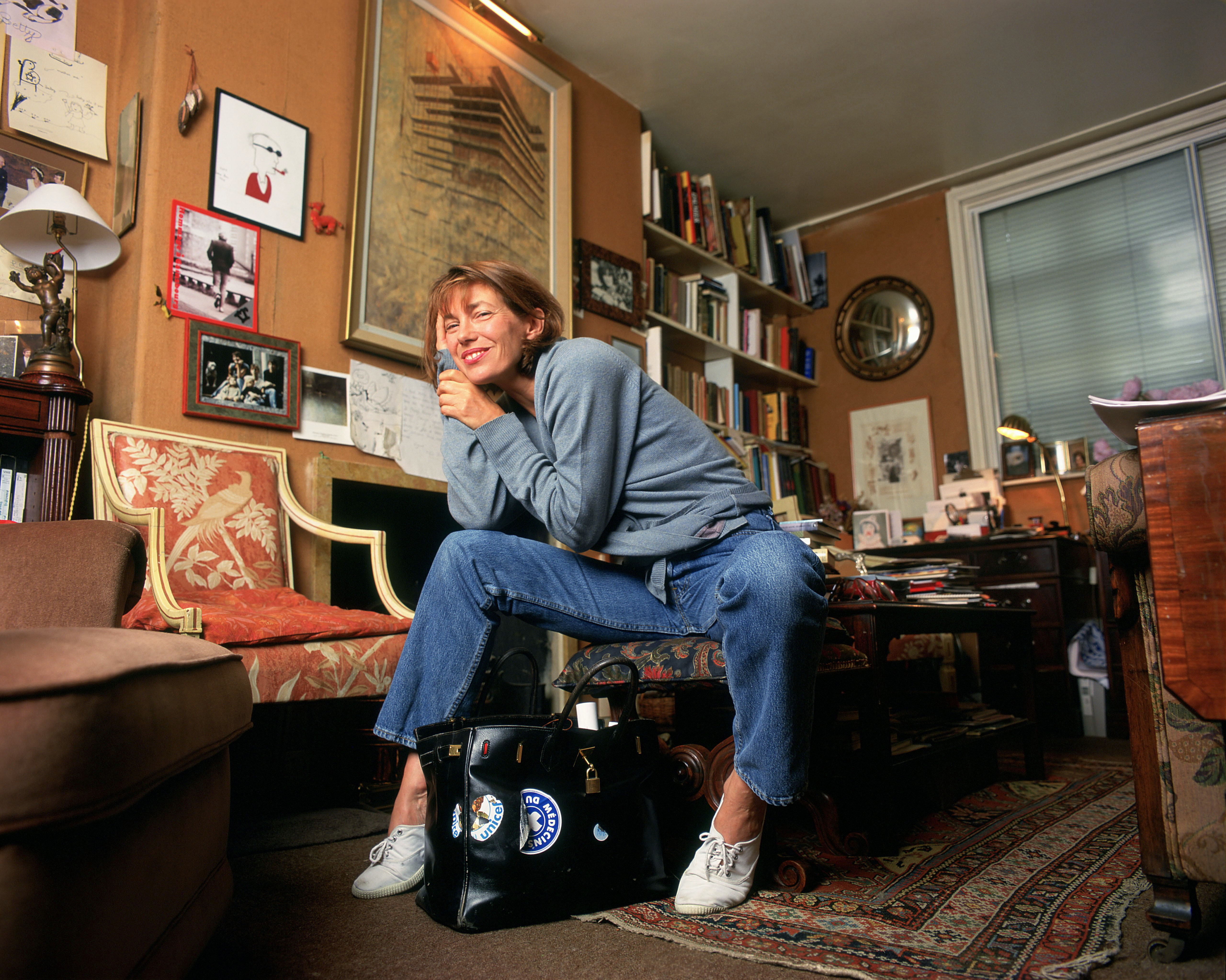 Jane Birkin with her bag.