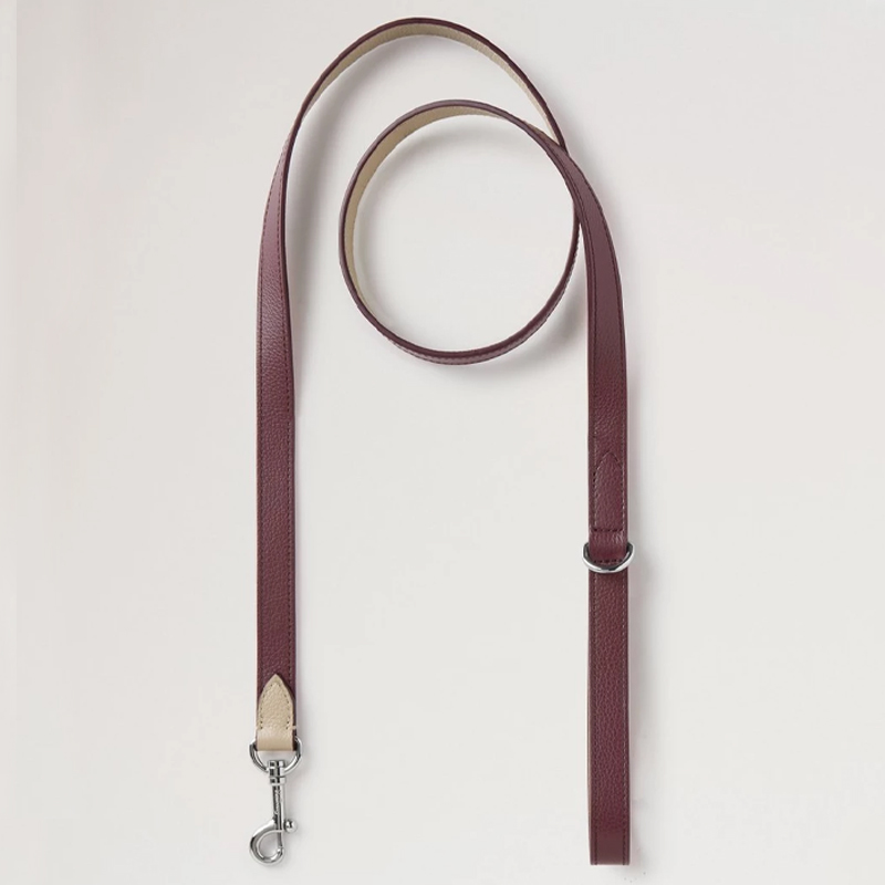 Mulberry leather dog lead
