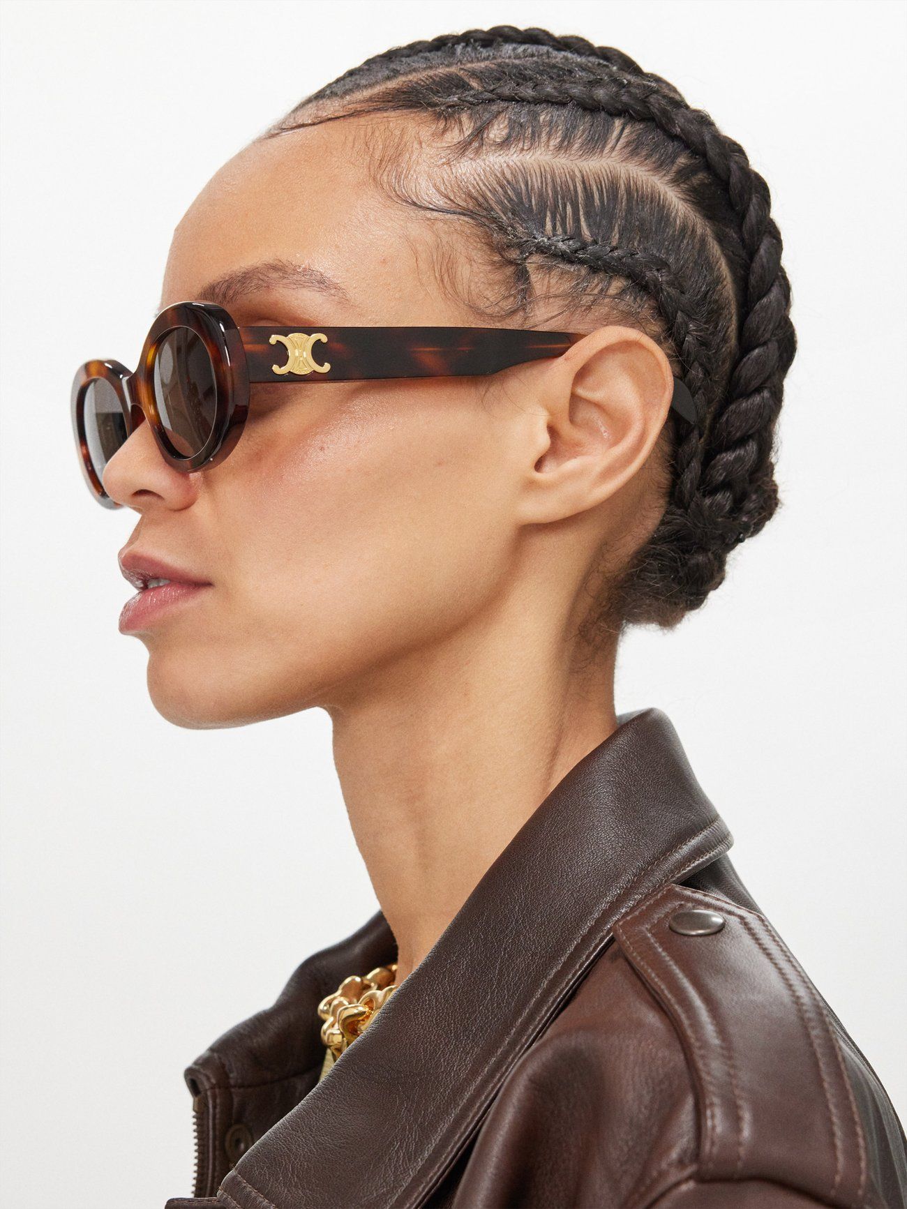 Triomphe Oval Acetate Sunglasses