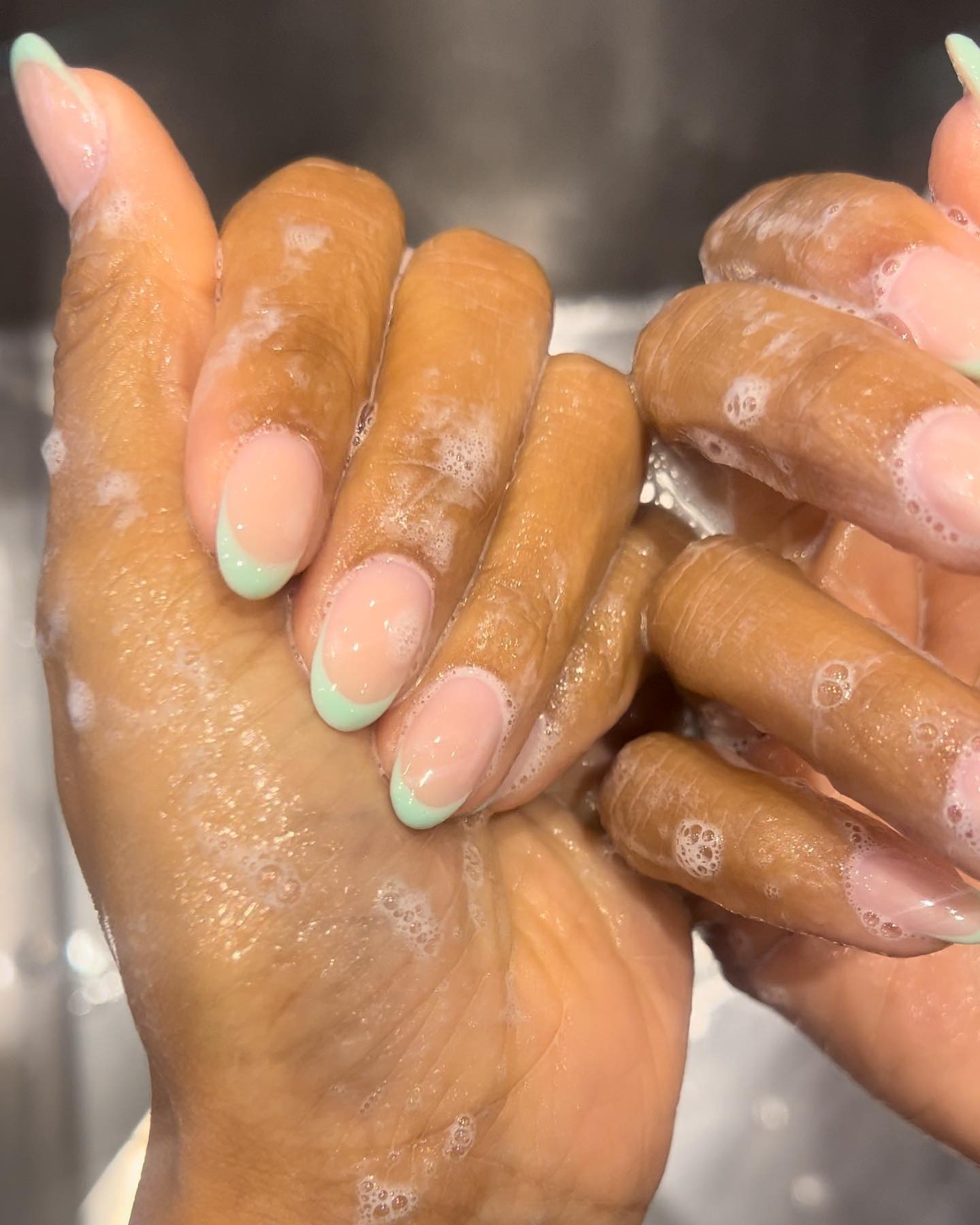 Matcha green tips.