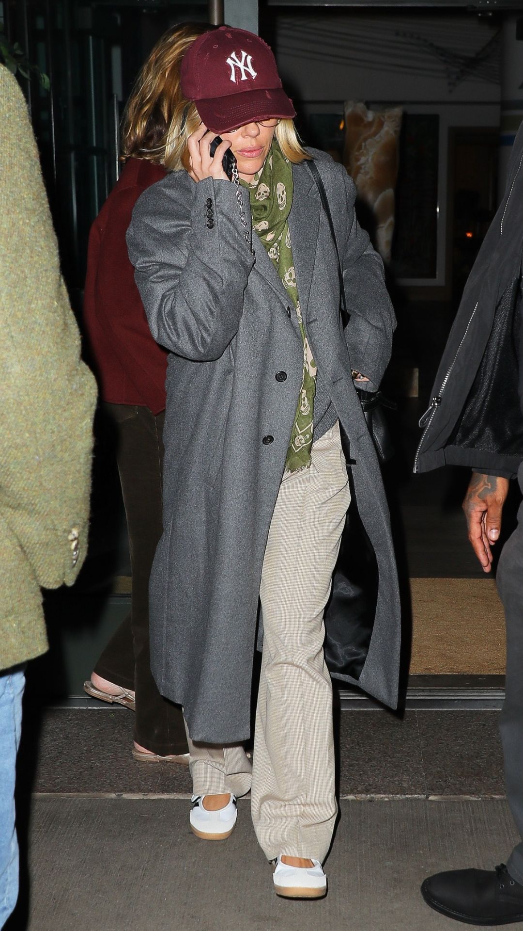 Scarlett Johansson leaves a press junket in New York City