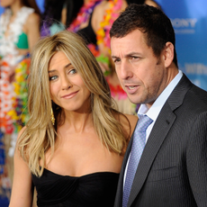 Actors Jennifer Aniston and Adam Sandler attend the premiere of "Just Go With It" at Ziegfeld Theatre on February 8, 2011 in New York City.