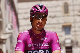 Peter Sagan (Bora-Hansgrohe) wearing the cyclamen coloured jersey as points classification leader of the 2021 Giro d'Italia