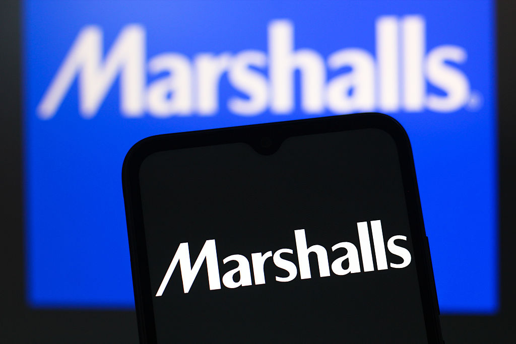 Marshalls logo is seen displayed on a smartphone screen