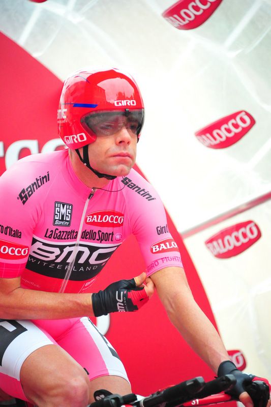 Cadel Evans in the start house for the stage 12 time trial