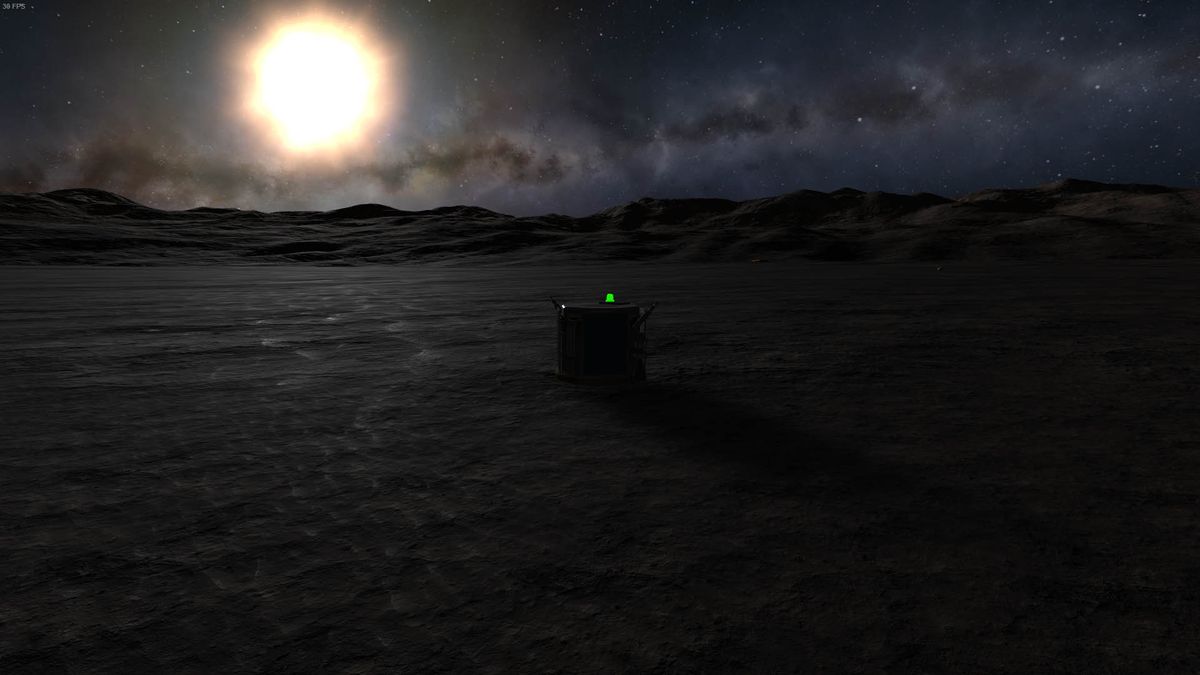 A Bepicolombo mission lander as envisioned in Kerbal Space Program's Shared Horizons.