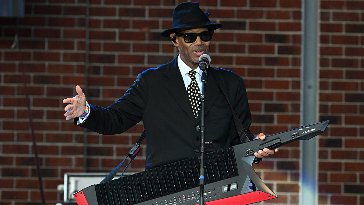 STOCKBRIDGE, GEORGIA - AUGUST 30: Jimmy Jam performs onstage during Jimmy Jam and Terry Lewis and Friends 40th Anniversary Tribute concert at VyStar Amphitheater at The Bridge on August 30, 2025 in Stockbridge, Georgia. (Photo by Paras Griffin/Getty Images)