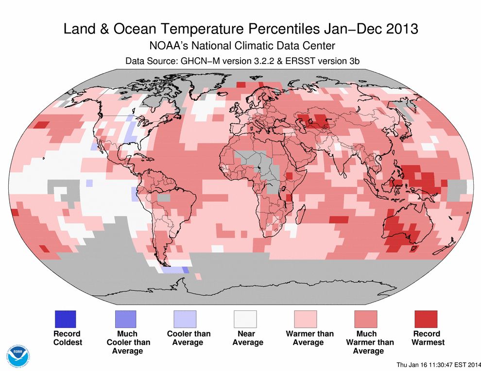 2013 global temperatures