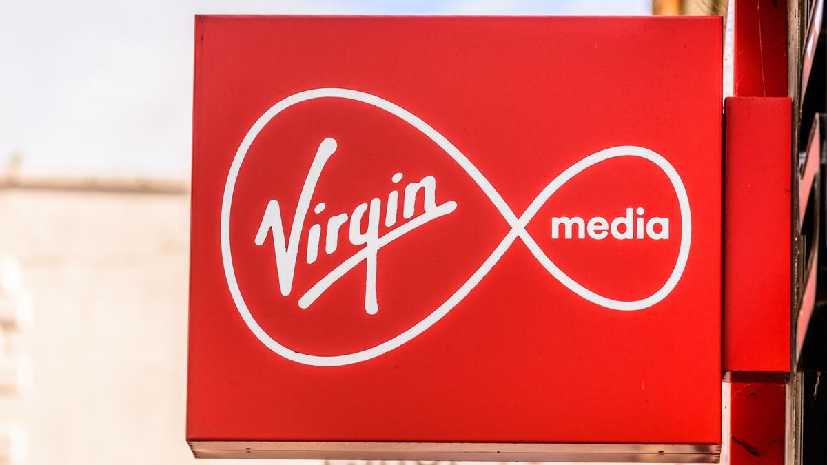 Virgin Media logo on sign