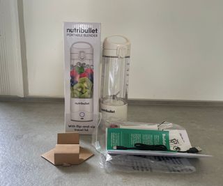 Nutribullet Portable Blender unboxed on the countertop