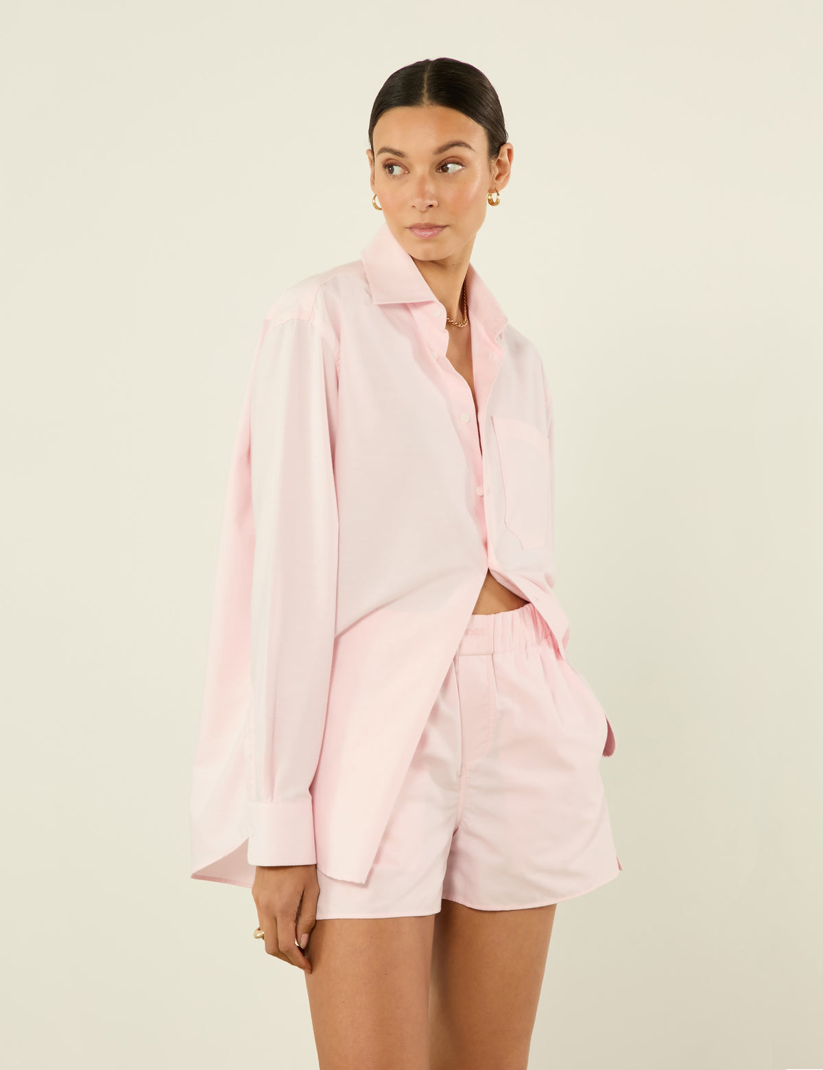 The Classic: Oxford Shirt & Boxer Set, Rose Pink