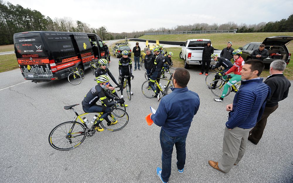 The team learns about tires at the Michelin Test Track