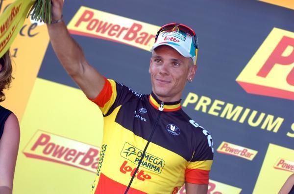 Philippe Gilbert on the podium