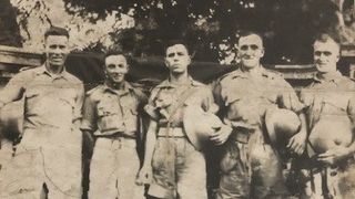 A group of wartime soldiers including Vicky McClure's great-grandfather Harry Millership second right in Who Do You Think You Are?