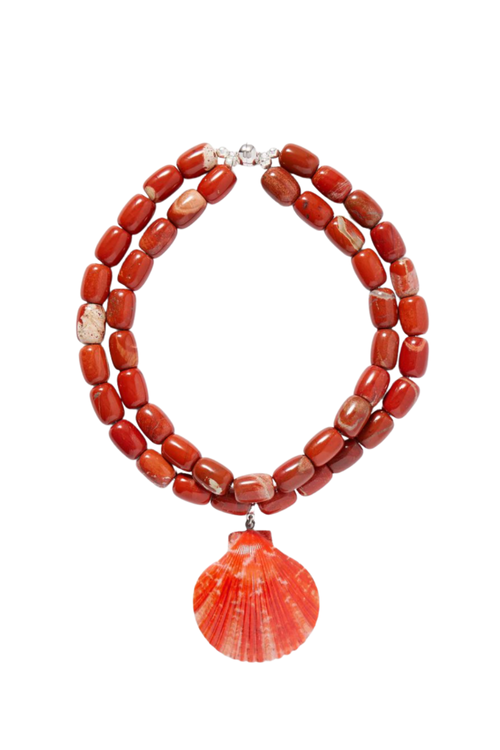 Luma Silver-Tone, Jasper, Resin and Shell Necklace