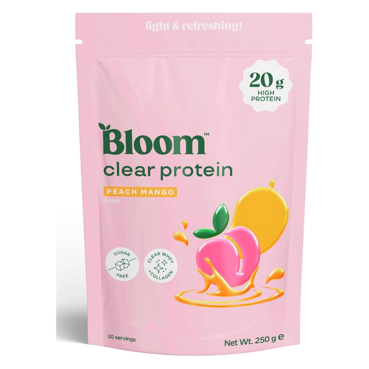Bloom Clear Protein &amp;amp; Collagen Peach Mango 250g