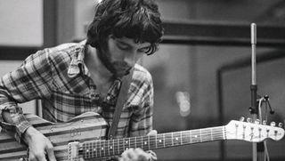 Albert Lee in the studio in 1973