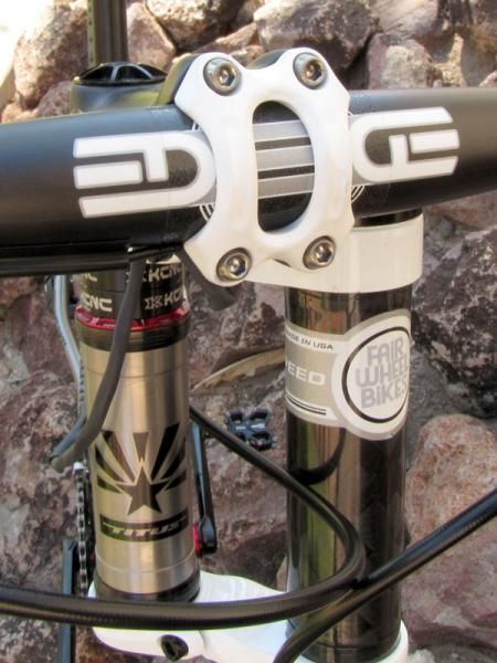 The single shifter wire is fed directly into the modified carbon stem.