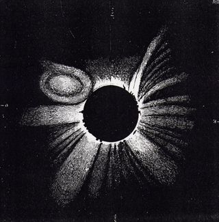 At the Spanish eclipse of July 18, 1860, the astronomer Gugleimo Temple, who was stationed in Torreblanca in Spain, drew what looks to be a coronal mass ejection during the total solar eclipse.