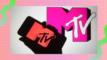 mtv logo on neon background