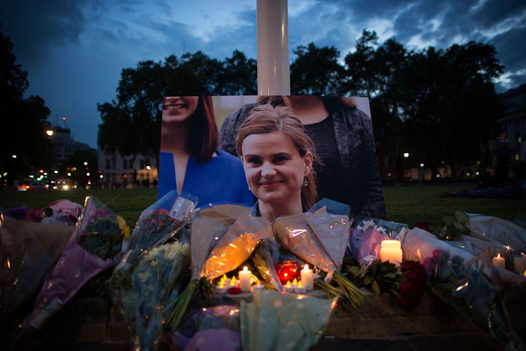 A memorial for British lawmaker Jo Cox