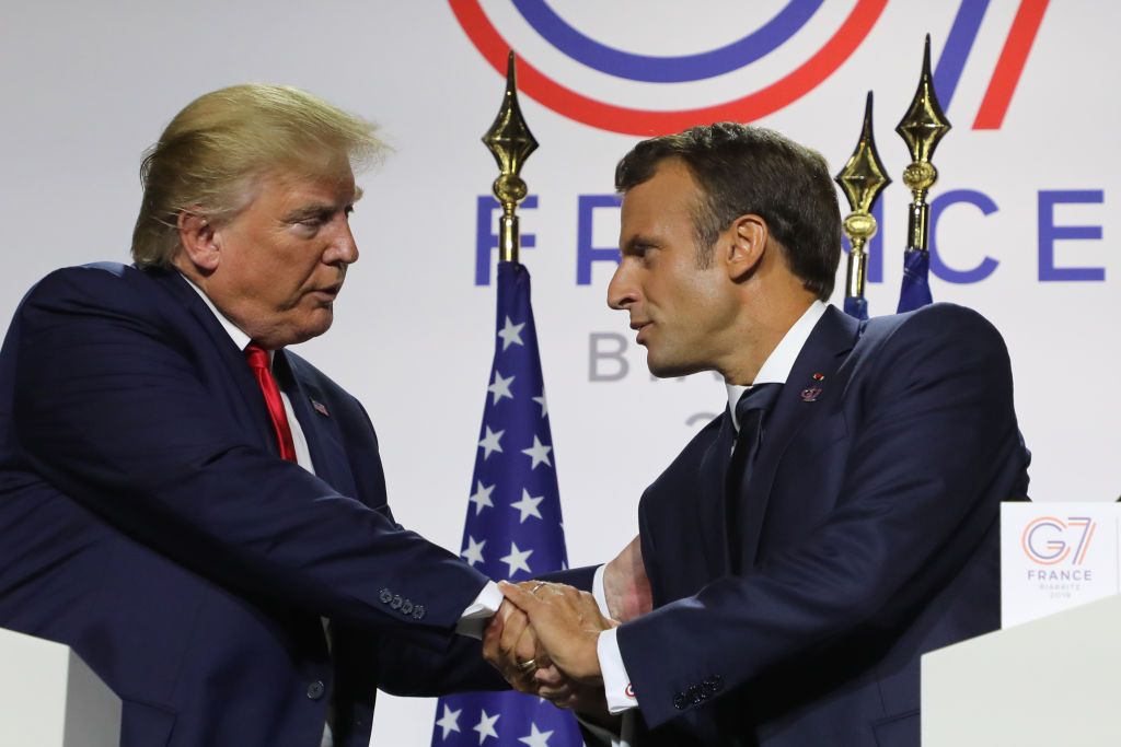 Donald Trump and Emmanuel Macron.