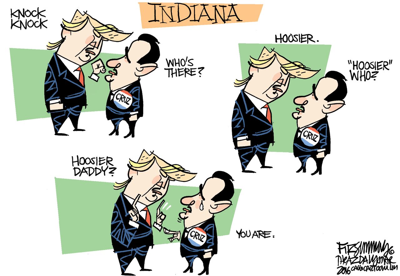 Political Cartoon U.S. Trump Cruz