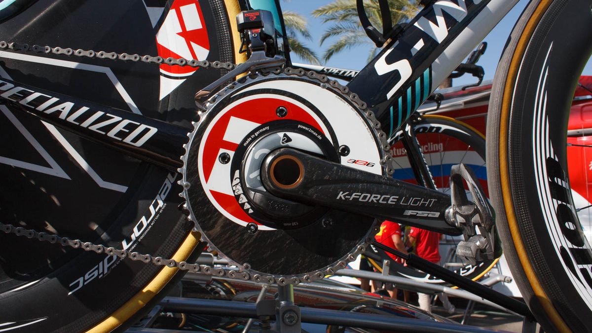 That's a Power2Max/FSA K-Force Light power meter (Matthew Allen / Immediate Media)