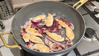 Stanley pan - cooking chicken fillets and red onion