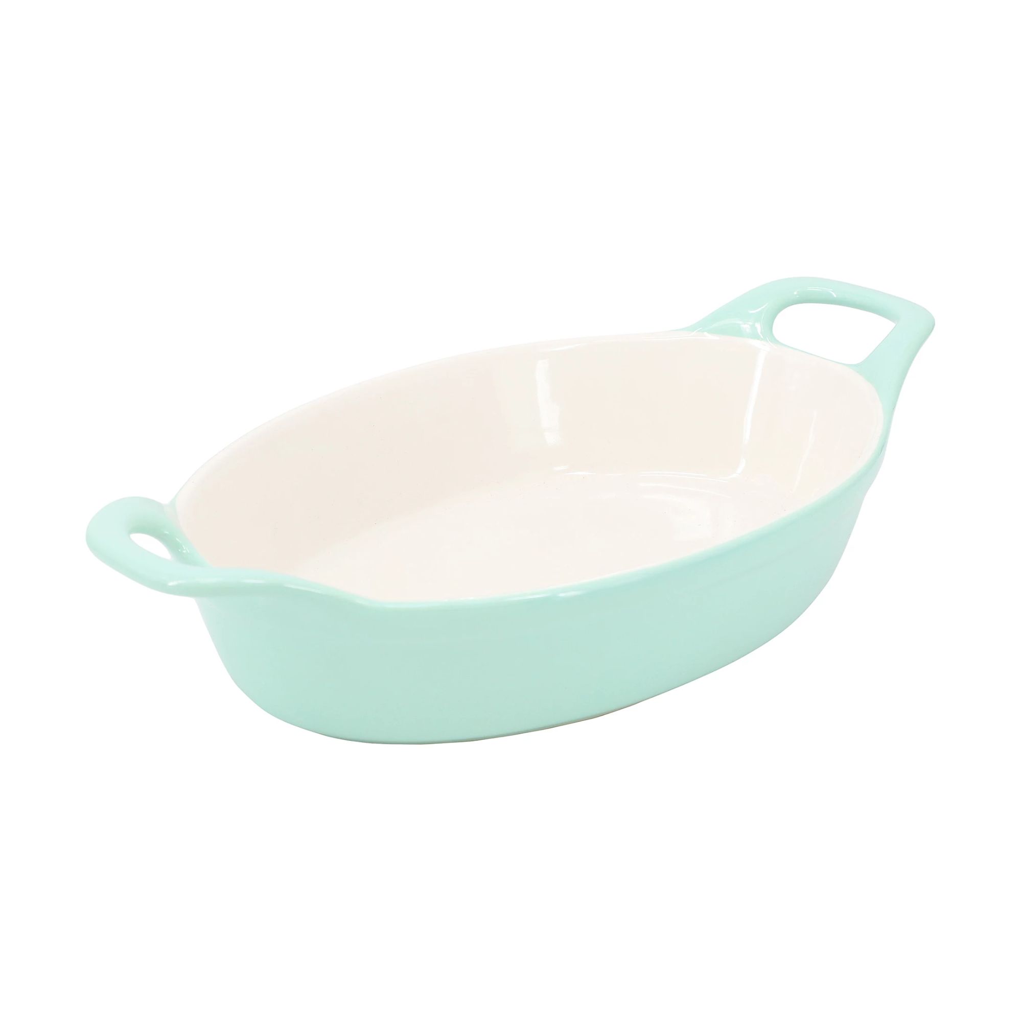 Mint green oval baking dish