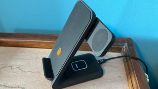 STM Goods ChargeTree Swing stand on a bedside table