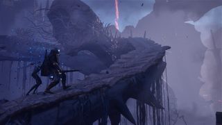 A character slowly treks through the Umbral in Lords of the Fallen, a realm of twisted bone and shadow.