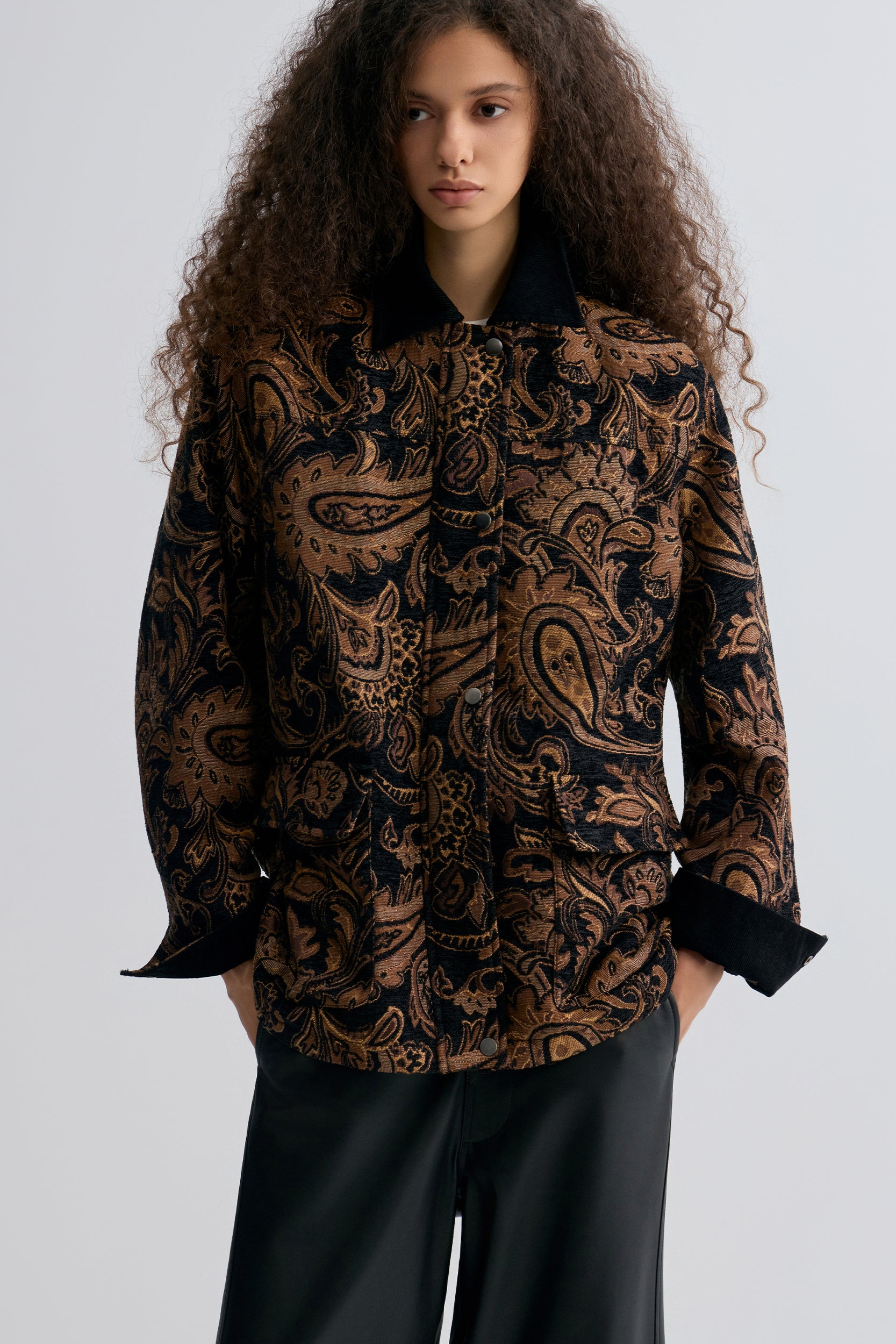 Paisley-Print Jacquard Jacket