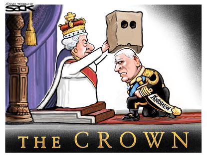 Editorial Cartoon World The Crown Prince Andrew Bagged