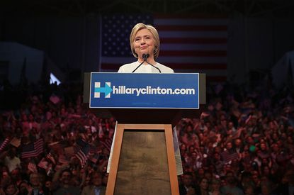 Hillary Clinton now has a majority of pledged delegates