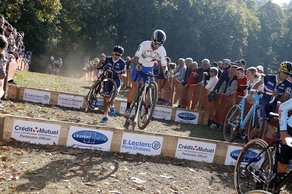 Italy's Gioele Bertolini hops the barriers